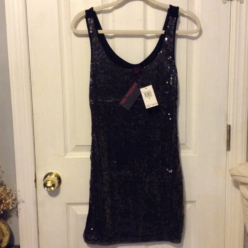 Clear Sequin black dress